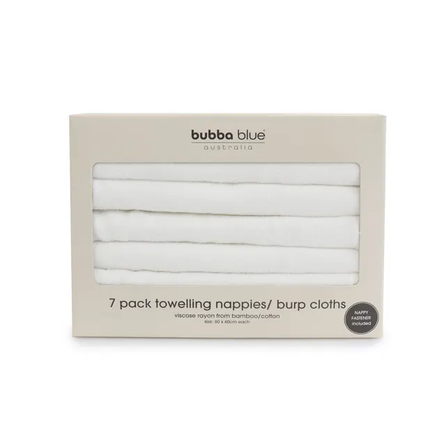 Bubba Blue Towelling Burp Cloths — 7 Pack